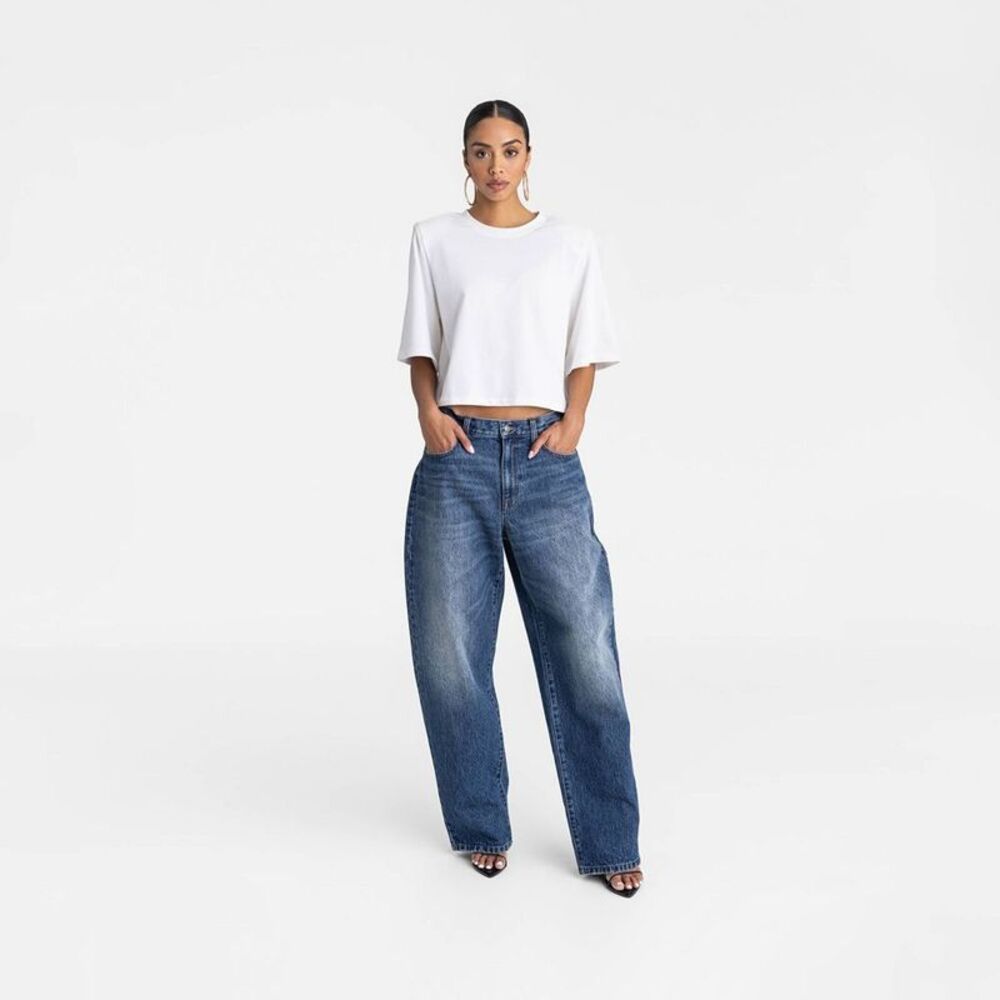 KBB by KAHLANA Women's Mid-Rise Wide Leg 'The Kahlana Jean' - Dark Wash 10 - Picture 3 of 3